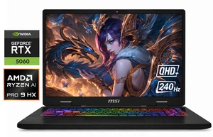 MSI Crosshair A16 HX 16" QHD+ 240Hz Gaming Laptop AMD Ryzen 9 8940HX (Beats i9-14900HX) NVIDIA GeForce RTX 5060 32GB DDR5 RAM 1TB SSD RGB Backlit Wi-Fi 6E BT 5.3 Webcam HDMI 2.1 Windows 11 Pro Gray MSI Crosshair A16 HX 16" QHD+ 240Hz Gaming Laptop AMD Ryzen 9 8940HX (Beats i9-14900HX) NVIDIA GeForce RTX 5060 32GB DDR5 RAM 1TB SSD RGB Backlit Wi-Fi 6E BT 5.3 Webcam HDMI 2.1 Windows 11 Pro Gray