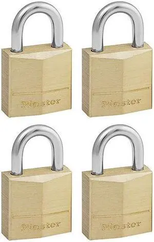 Master Lock - Solid Brass 20mm Padlock 3-Pin - Keyed Alike x 4
