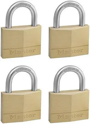 Master Lock - Solid Brass 50mm Padlock 5-Pin - Keyed Alike x 4