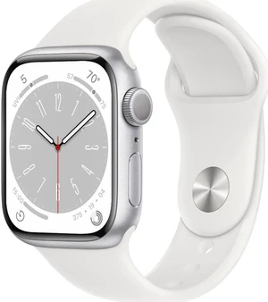 Apple Watch Series 8 (GPS, 41MM) - Sliver Aluminum Case with White Sport Band - M/L Apple Watch Series 8 (GPS, 41MM) - Sliver Aluminum Case with White Sport Band - M/L
