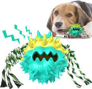 Dog Chew Toys Ball for Aggressive Chewers, Likaty Indestructible Squeaker Dog Toy Puppy Chew Teething Toys for Large Medium Small Dogs