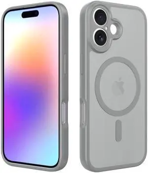 Case for iPhone 17,Full Covered Camera Protection Magnetic Shockproof Slim Case Drop Proof Durable Protective Cover - Gray