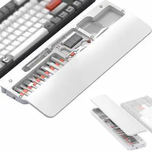 Wrist Rest with Cleaning Kit, 22-in-1 Leather Ergonomic Hand Pad for Mechanical Keyboards/iPhone/AirPod/iPad with Storage Case & Phone Holder-White Wrist Rest with Cleaning Kit, 22-in-1 Leather Ergonomic Hand Pad for Mechanical Keyboards/iPhone/AirPod/iPad with Storage Case & Phone Holder-White