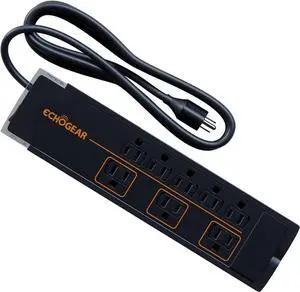 ECHOGEAR ShockBlocker 8 Outlet Surge Protector Power Strip - Slim Design Can Power & Protect Your Entire TV, Office, Or Gaming Setup - Advanced Surge Suppressor with 3420 Joules of Protection