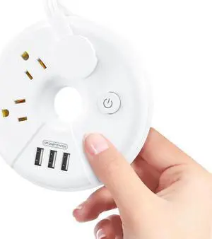 NTONPOWER Travel Power Strip, Cruise Approved Power Strip, Portable Power Strip Flat Plug - 3 Outlets with 3 USB Ports, 4 ft Travel Extension Cord for Cruise Accessories Must Haves, Travel Essentials