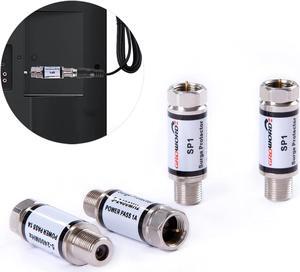 groword 4 Pcs Coaxial Surge Lightning Protector/Surge Suppressor -for Protector Satellite in-Line, Cable Box, Distribution Amplifier - 75 ohm 5-2400Mhz Home Cable TV Lightning Arrestor
