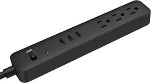 TP Quality 3 Outlet 3 Fast Charging USB Ports Switch Power Strip Surge Protector 4Ft Extension Cord with Flat Plug for Dorm Room Office Home Work iPhone iPad UL Listed Muti-Pack (Black)