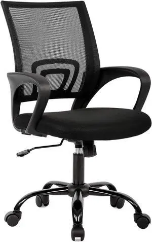 Ergonomic Office Chair Home Desk Chair Task Mesh Computer Chair Gaming with Back Lumbar Support Armrest Modern Swivel Modern Adjustable Rolling Executive Mesh Chair for Women Men (Black)