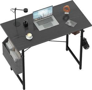 32 Inch Computer Desk for Small Spaces with Storage Bag, Home Office Work Desk with Headphone Hook, Small Office Desk Study Writing Table