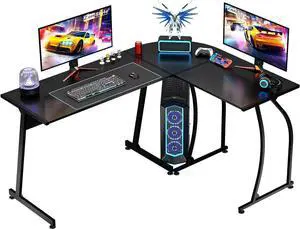 ZenStyle L-Shape 58.1in Corner Computer Desk Home Office PC Laptop Table Multipurpose Gaming Workstation with Solid Steel Frame/Waterproof Desktop