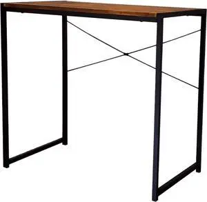 eHemco Multifunctional Rectangular Desk, Coffee Top and Black Legs