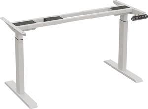 bilbil Dual Motor Standing Desk Frame, Electric Adjustable Stand Up Desk Base Workstation for Home and Office, Adjustable Desk Legs for 48'' to 70'' Desk Tops (White Frame only)