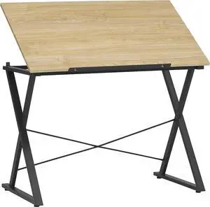 SD STUDIO DESIGNS Axiom II Drawing 42" Wide Adjustable Top Drafting Table, Graphite Black/Ashwood