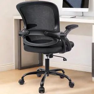 Office Chair, Ergonomic Desk Chair, Mesh Computer Chair Height Adjustable, Comfy Swivel Task Chair with Wheels and Flip-up Arms Office Chair, Ergonomic Desk Chair, Mesh Computer Chair Height Adjustable, Comfy Swivel Task Chair with Wheels and Flip-up Arms