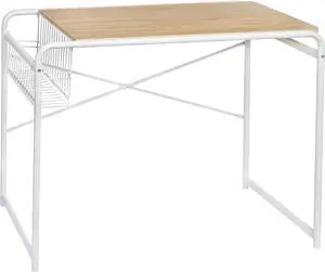 Honey-Can-Do Honey Can Do Home Office Computer Desk with Side Basket, White OFC-09308 White