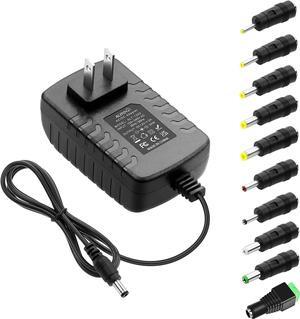 12V 2A Power Supply Adapter DC 12 Volt 24W 2000mA 1.8A 1.5A 1.2A 1A Power Converter Transformer with 5.5x2.5 5.5x2.1 5.5x3.0 5.5x1.7 4.8x1.7 4.0x1.7 3.5x1.35 3.0x1.1 2.5x0.7 6.3x3.0 10 Tips
