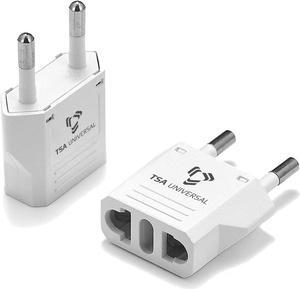 United States to Israel Travel Power Adapter to Connect North American Electrical Plugs to Israeli Outlets for Cell Phones, Tablets, Laptops, eReaders, and More (2-Pack, White)