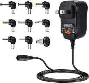 12W Universal AC Adapter 3V-12V AC to DC Adapter 100-240v 50-60hz Multi Voltage Switching Power Supply Replacement for Household Electronics Routers CCTV IP Cameras 8 Tips