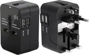 Premium Travel Adapter, Portable Universal All in One Worldwide Power Adapter, European Travel Plug Adapter, Power Converter Adapter Combo, for AC Power Plug, Car Power, with Dual USB Charging Ports Premium Travel Adapter, Portable Universal All in One Worldwide Power Adapter, European Travel Plug Adapter, Power Converter Adapter Combo, for AC Power Plug, Car Power, with Dual USB Charging Ports