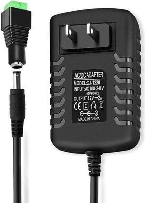  DC 12 Volt 5 Amp Power Supply 60W 12Volt 5Amp AC Adapter 100-240V  50-60Hz AC to DC 12V 5A Power Adapter Converter with 5.5mm x 2.5mm Tip & 1  Female Terminal