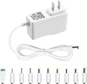 12V 1A Power Supply Adapter 12V 1A 0.8A 0.5A AC Adapter Charger Replacement Power Cord Wall Charger AC 100V-240V to DC 12Volt 1000mA for Security Camera BT Speaker GPS Router Scanner White