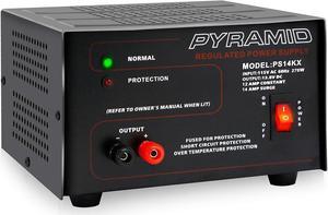 Universal Compact Bench Power Supply-12 Amp Linear Regulated Home Lab Benchtop AC-to-Dc 12V Converter w/ 13.8 Volt Dc 115V AC 270 Watt Power Input, Screw Type Terminals, Cooling Fan-PS14KX.5