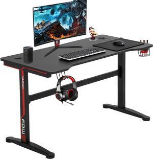 Gaming Desk Computer Desk Home Office Desk Extra Large Modern Ergonomic PC Carbon Fiber Writing Desk Table with Cup Holder Headphone Hook