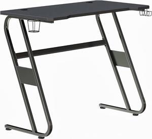 Flash Furniture Fisher Gaming Desk - Black Ergonomic Computer Desk - 51.5" Gamers Table with Cup Holder and Headphone Hook