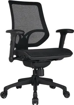 WorkPro® 1000 Series Ergonomic Mesh/Mesh Mid-Back Task Office Chair, Black/Black, BIFMA Compliant