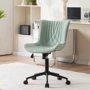 YOUNIKE Office Chair Armless Faux Leather Desk Chair, Mint Green | Home Office Computer Task Chair, Modern Upholstered Vanity Chair, Adjustable Swivel Rolling Office Chairs YOUNIKE Office Chair Armless Faux Leather Desk Chair, Mint Green | Home Office Computer Task Chair, Modern Upholstered Vanity Chair, Adjustable Swivel Rolling Office Chairs