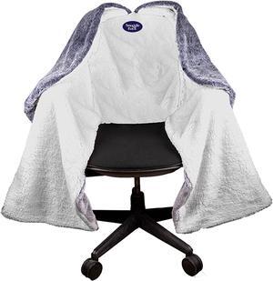 The Original Office Chair Blanket by SnuggleBack; Cozy Comfy Office Desk Chair Wrap Attaches for Convenient Heat and Hands-Free. Stay Warm In The Winter or Summer. Gray Faux Fur with Sherpa Fleece