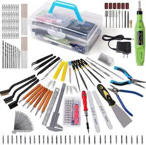 HIJIRH 165 Pcs Pro Grade 3D Printing Tool Kit,3D Printer Tool Kits,Diverse 3D Printer Accessory Including Electric Polishing Machine,Tool Box,for Remove/Trim and Finish 3D Print