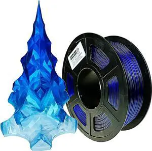 PETG 3D Printer Filament 1.75mm,Gradient Multicolors,Dual Color Blue to Translucent,1kg(2.2lbs) Accuracy +/-0.05mm for ender3 Cr10