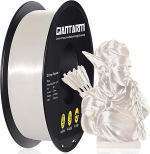 GIANTARM 3D Printer Filament, Silk White Pla Filament, 1Kg(2.2lbs) Spool, 1.75mm Dimension Accuracy +/- 0.03mm, 3D Printing Filament