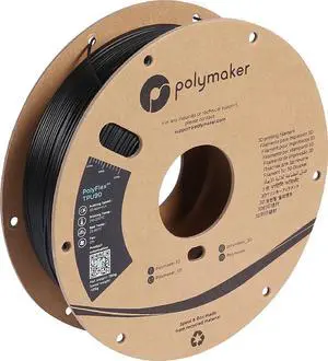 Polymaker TPU Filament 1.75 Black, 750g Shore 90A Flexible Filament 1.75mm, Cardboard Spool - PolyFlex TPU90 3D TPU Filament 1.75mm Black Soft Filament Flexible, Welcome to consult