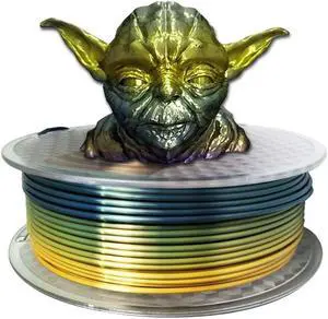 2.85mm Silk Rainbow PLA Filament Multicolor PLA 3D Printer Filamentt 1KG Multi Color 3D Printing Material Gradually Canging Color PLA Rainbow Mulitcolor Metallic Color Gradient 3.0 mm Filament CC3D