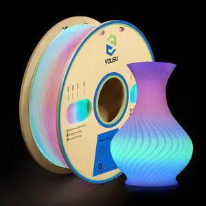YOUSU PLA Filament Glow in The Dark MulticolorRainbow PLA Filament, Gradient 3D Printer Filament Color Change, 1kg(2.2lbs) Spool.