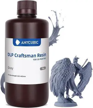 ANYCUBIC 3D Printer Resin, 365-405nm DLP UV-Curing Resin for Photon Ultra/Photon D2, High Precision and Fast Curing Craftsman Resin for DLP LCD SLA 3D Printing, 8K Capable (Grey, 1000g)