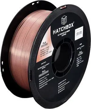 HATCHBOX Metallic Finish PLA 3D Printer Filament, Dimensional Accuracy +/- 0.03 mm, 1 kg Spool, 1.75 mm, Copper