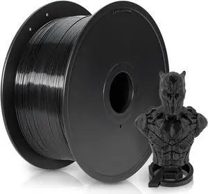 Petg Filament 1.75,Toughness Enhanced Black Petg Vacuum Sealed,3kg Spool Adhere Well Tangle-Free 3D Printing Filament,Dimensional Accuracy 1.75mm ±0.02mm Fit Most FDM Printer