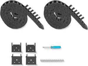 2pcs 39.4inch Drag Chain Cable Carrier Open Type R18 Wire Cable Chain for CNC Router Mill and 3D Printer,Extra 2 Pair End Connectors,1pc Screwdriver,9 Screws (10x20)