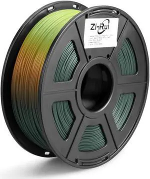 3D Printer PLA Filament, Tri Color Changing with Temperature, Pine Green to Light Orange to Yellow,1.75mm (+/- 0.03mm),2.2LBS(1KG)
