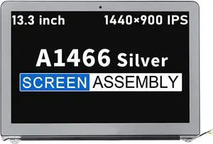 A1466 screen replacement Silver Replacement for MacBook Air A1466 Full LCD Screen Display Assembly EMC 2632 EMC 2925 EMC 3178 Mid 2013 to Early 2017