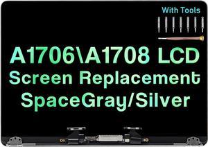 Screen Replacement for MacBook Pro A1706 A1708 Late 2016 Mid 2017 661-07970 661-05323 13.3" LED LCD Display Screen Complete Top Full Assembly w/Cover (Space Gray)