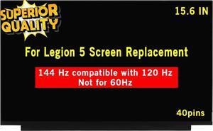 15.6" Replacement for Lenovo Legion 5-15ARH05 5-15ARH05H 5-15IMH05 5-15IMH05H 82B5 82B1 82AU 81Y6 82CF 100% sRGB FHD 1920x1080 IPS 40Pin LED LCD Display Screen Panel (144Hz Refresh Rate)