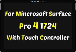 Screen Replacement 12.3 inch M1010537-003 for Microsoft Surface Pro 4 1724 LCD Display Touch Screen Digitizer Assembly with LCD Flex Conversion (with Touch Plate)