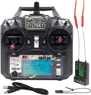 FS-i6X 10CH Radio Transmitter and Receiver FS-iA10B 2.4G RC Controller for Airplane Helicopter FPV Drone RC Quadcopter