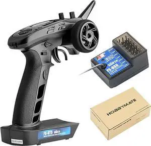 Flysky FS GT5 RC Transmitter with FS BS6 Gyro Receiver, 2.4Ghz 6 Channels RC Car Radio Transmitter and Receiver [F.Safe Out of Control Protect, ABS Setting, AFHDS 2A]