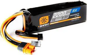 Spektrum 9.9V 2200mAh 3S Smart Life ECU Battery Pack: Universal Receiver, IC3, SPMX22003SLFRX