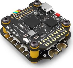 SpeedyBee V3 F7 Flight Controller Stack: 30x30 Drone FC Stack with 4in1 50A ESC BL32, Wireless Betaflight Configuration, Blackbox,Solder-Free Plugs,WiFi,Bluetooth for 3-6S 4" 5" FPV Drone Cinelifter